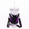 drink sling beverage holder with expandable zipper for multiple size beverages