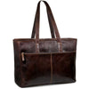 brown leather business tote bag